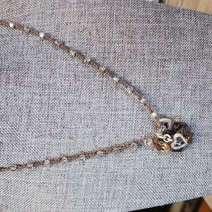 Brighton adjustable brown necklace With Matching Earrings